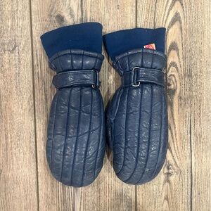 Vintage Kombi Navy Genuine Leather Cozy Mitts